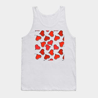 Heartzy Pattern Black Outline Tank Top